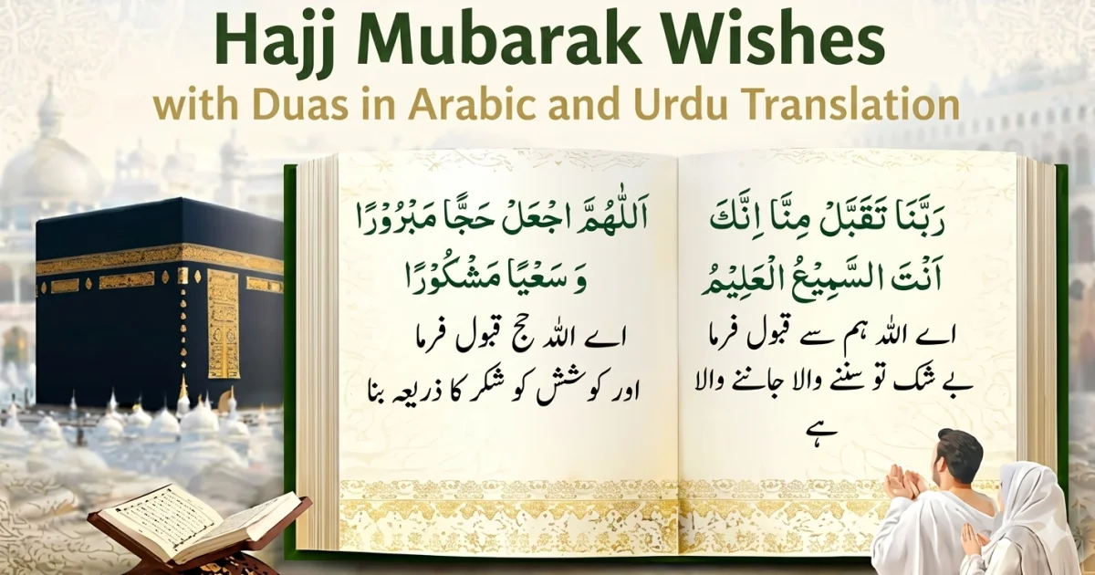 Hajj Mubarak Wishes with Duas in Arabic and Urdu Translation